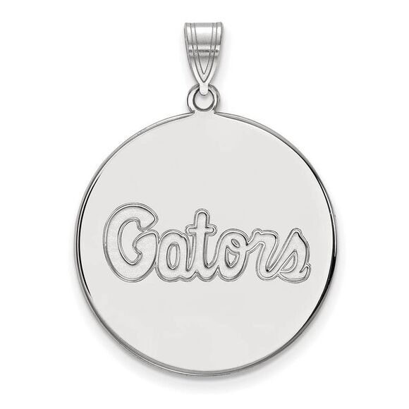 14k White Gold U of Florida XL Disc Pendant